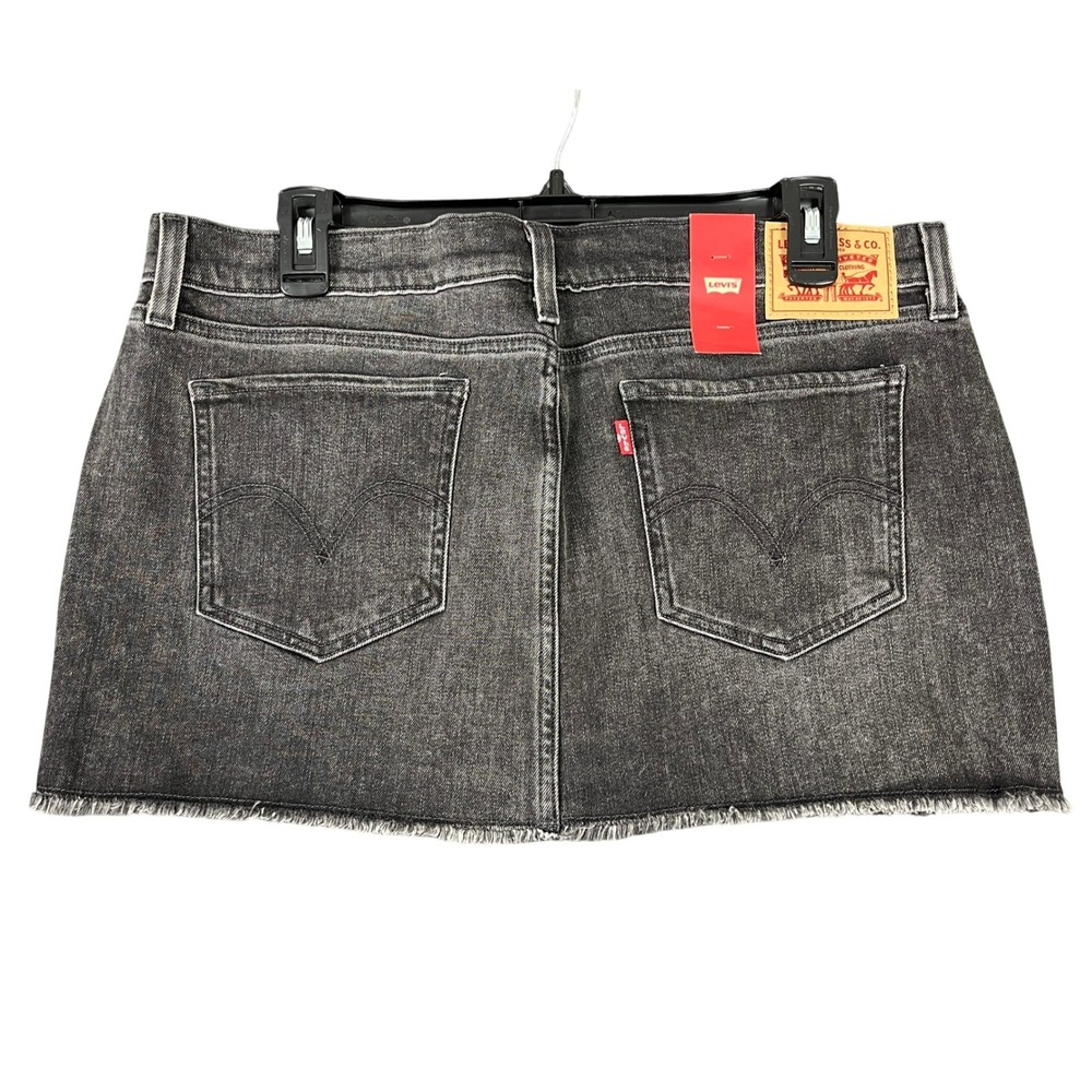 Levis‎ Original Riveted Denim Skirt Women W30 Y2K Raw Hem Mini Streetwear